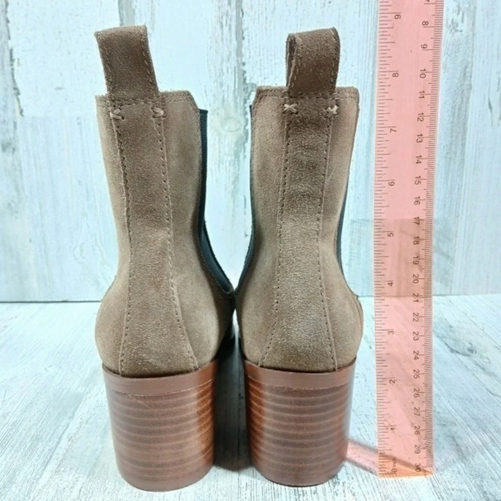 Steve Madden Women's 8 Rhiannon Chelsea Brown Suede Block Heel Ankle Boots - Picture 8 of 13